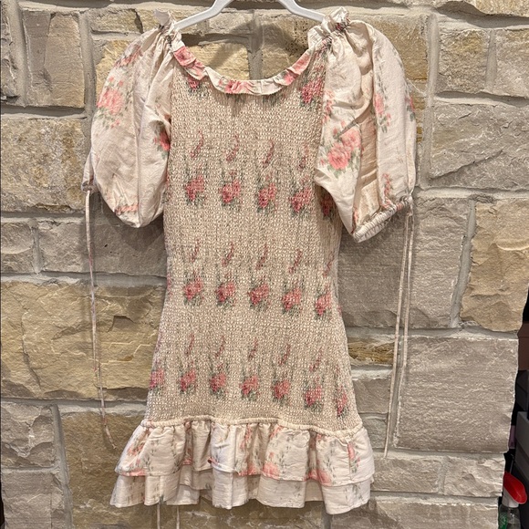 LoveShackFancy Silk Floral Puff Sleeve Dress and GRATIS! - Picture 6 of 12